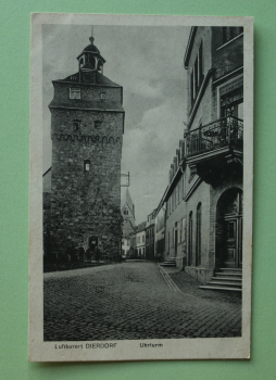 Postcard PC Dierdorf 1923 Watchtower Street Town architecture Rheinland Pfalz